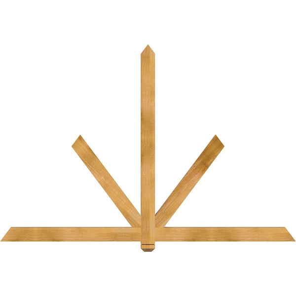 Ekena Millwork Kennewick Rough Sawn Timber Gable Bracket, Western Red Cedar, 84"W x 56"H x 2"D x 4"F, 16/12 Pitch GBW084X56X0204KEN00RWR - main